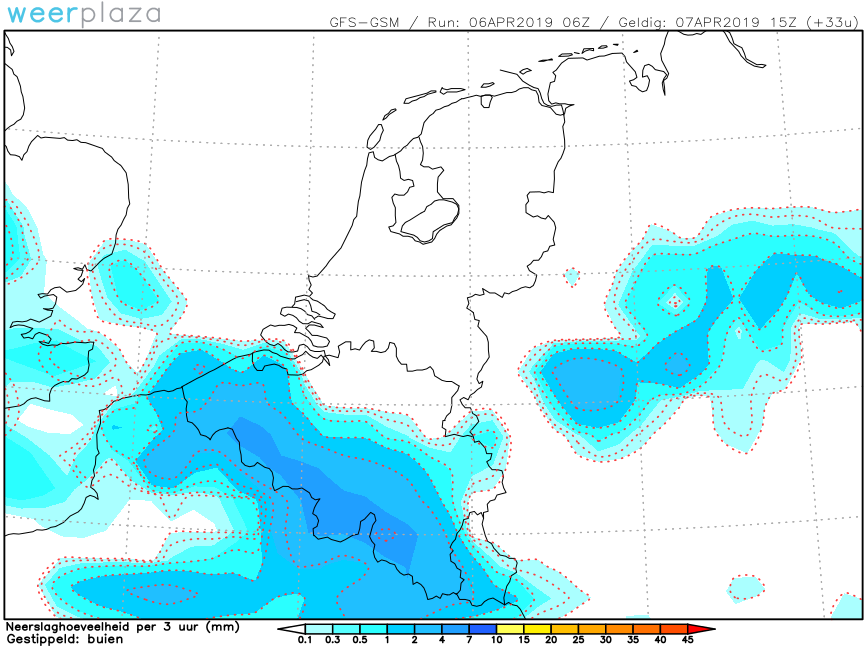 Neerslag GFS 07042019