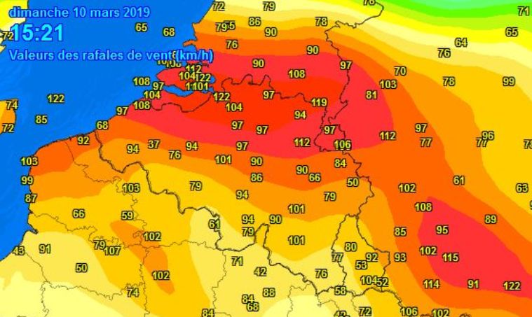 rukwinden 10 maart 2019