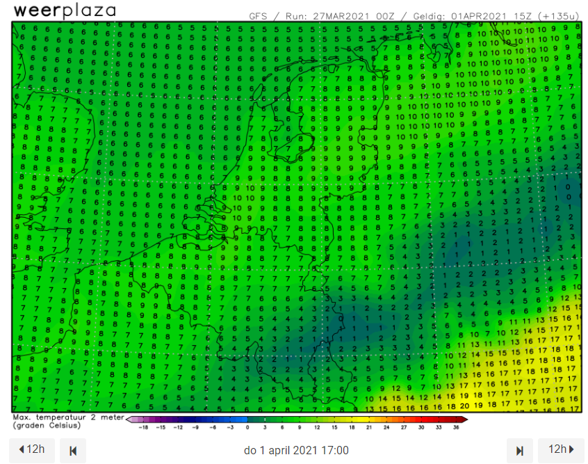 Donderdag 1-4 gfs 2m2