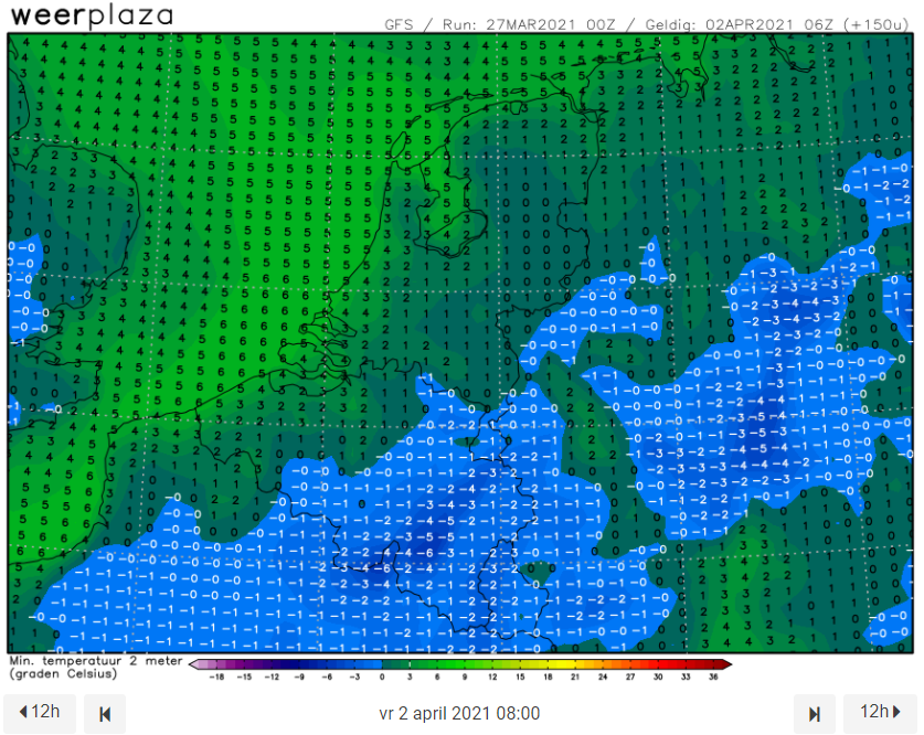 vrijdag 2 april gfs t2m